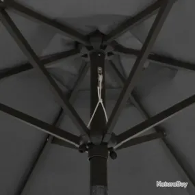 Parasol avec lumières LED Anthracite 200x211 cm Aluminium 313559