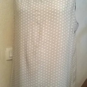 Robe sans manches en viscose  imprimée beige